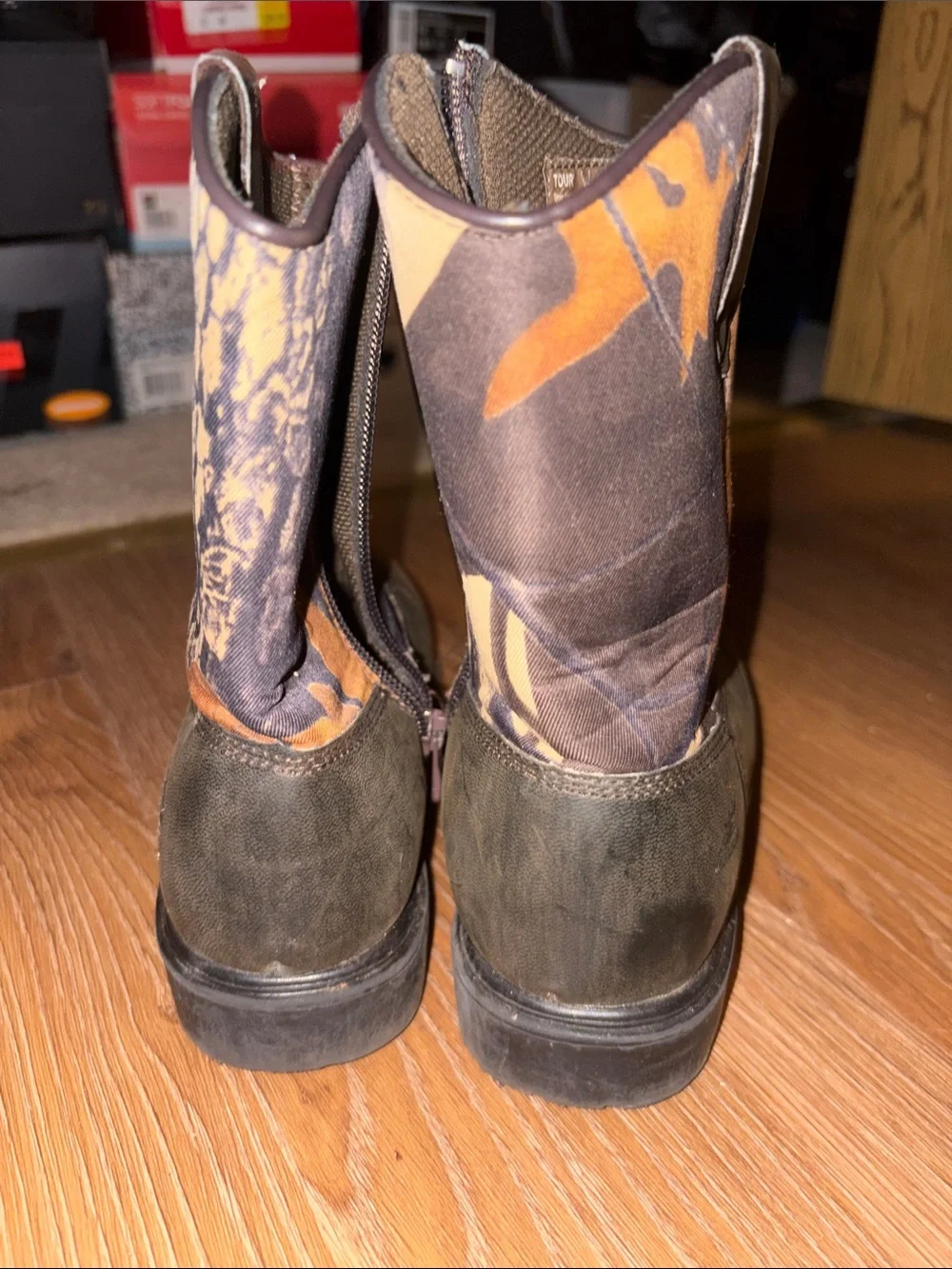 Camo Brown Kids' Pull-On Work Boots